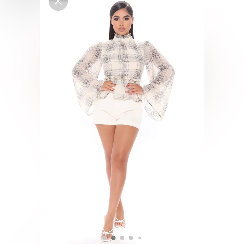 Fashion Nova Plaid Hard To Get Blouse- NWT